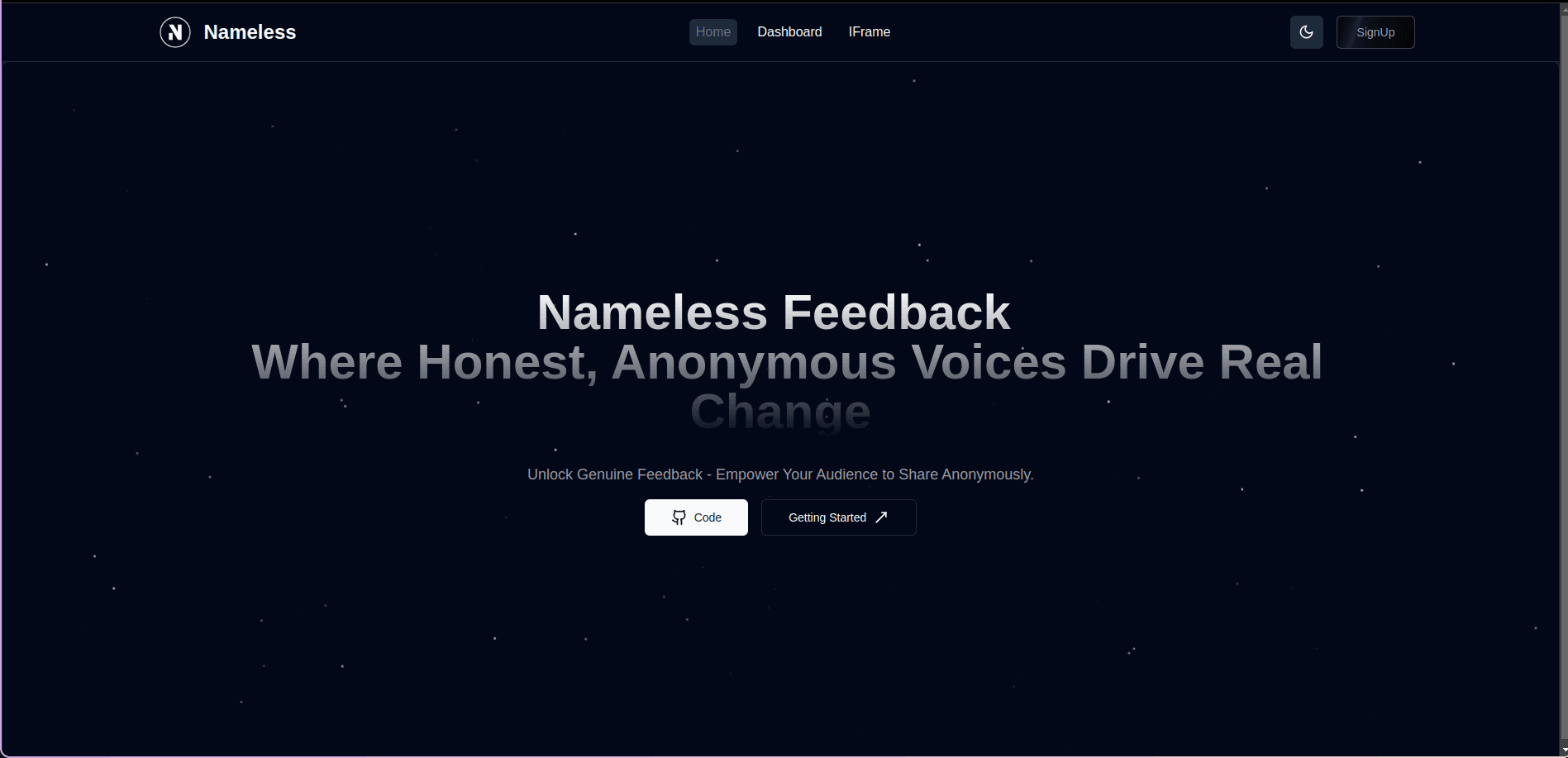 Nameless Feedback: Anonymous Feedback App