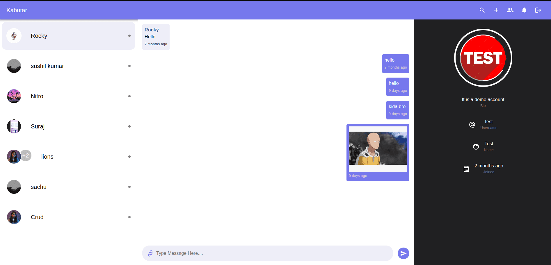 Kabutar: Real-Time Chat Application